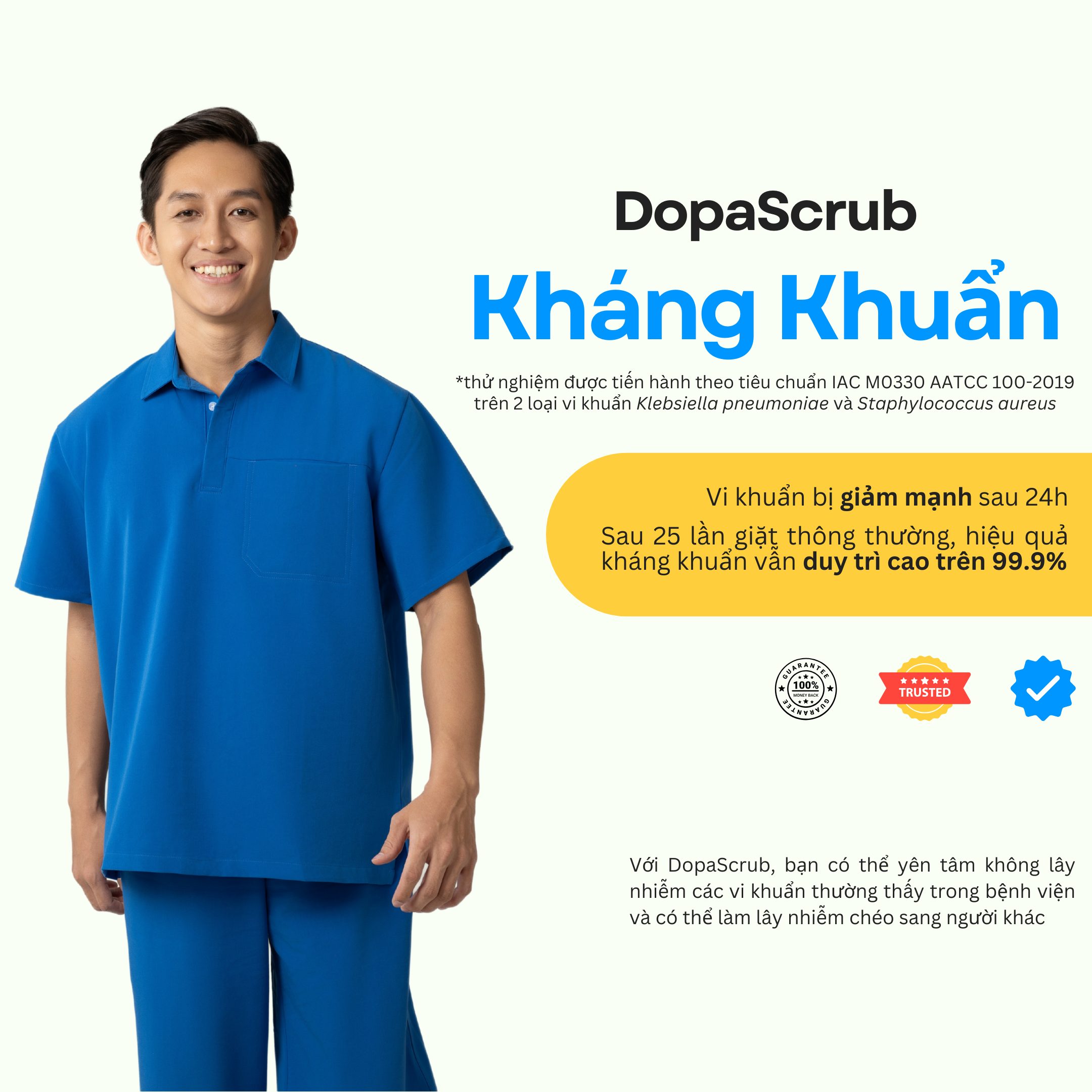 [Áo lẻ] Flow Heritage - Áo Scrub kháng khuẩn - cổ V